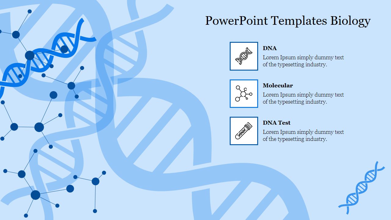 Free PowerPoint Templates Biology SlideThree Node